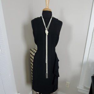 Black Sleeveless Dress with Side Embellishment